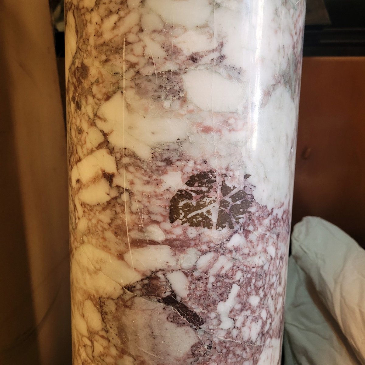 Medici Vase On A Marble Column, H171cm,  Mid-20th Century-photo-4