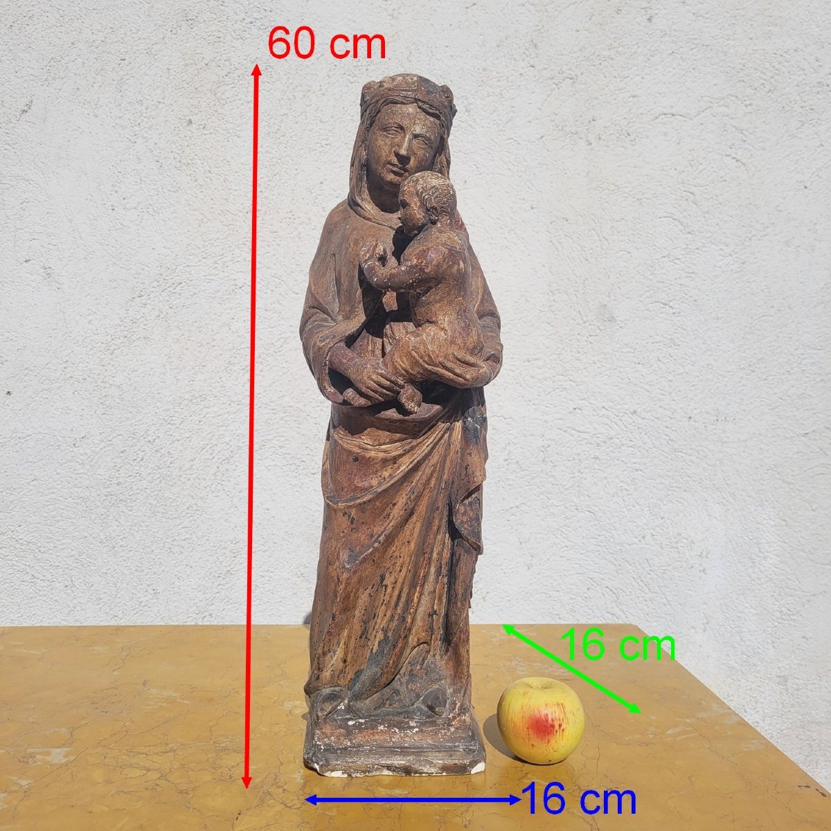 Virgin And Child In Soft Limestone – Eastern France, 15th Century-photo-2