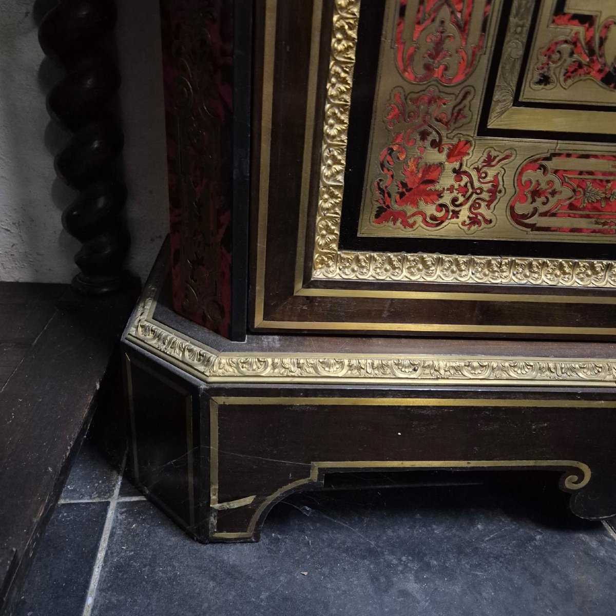 Meuble à hauteur d'appui Boulle, H128cm, Napoléon III, XIXème siècle-photo-5