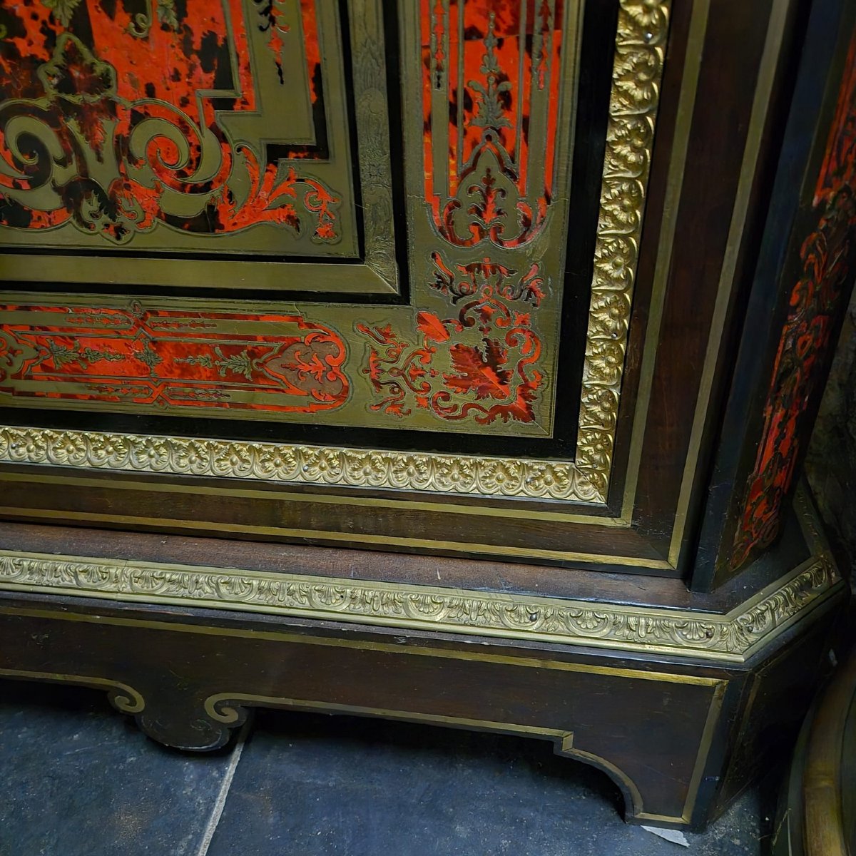 Meuble à hauteur d'appui Boulle, H128cm, Napoléon III, XIXème siècle-photo-8