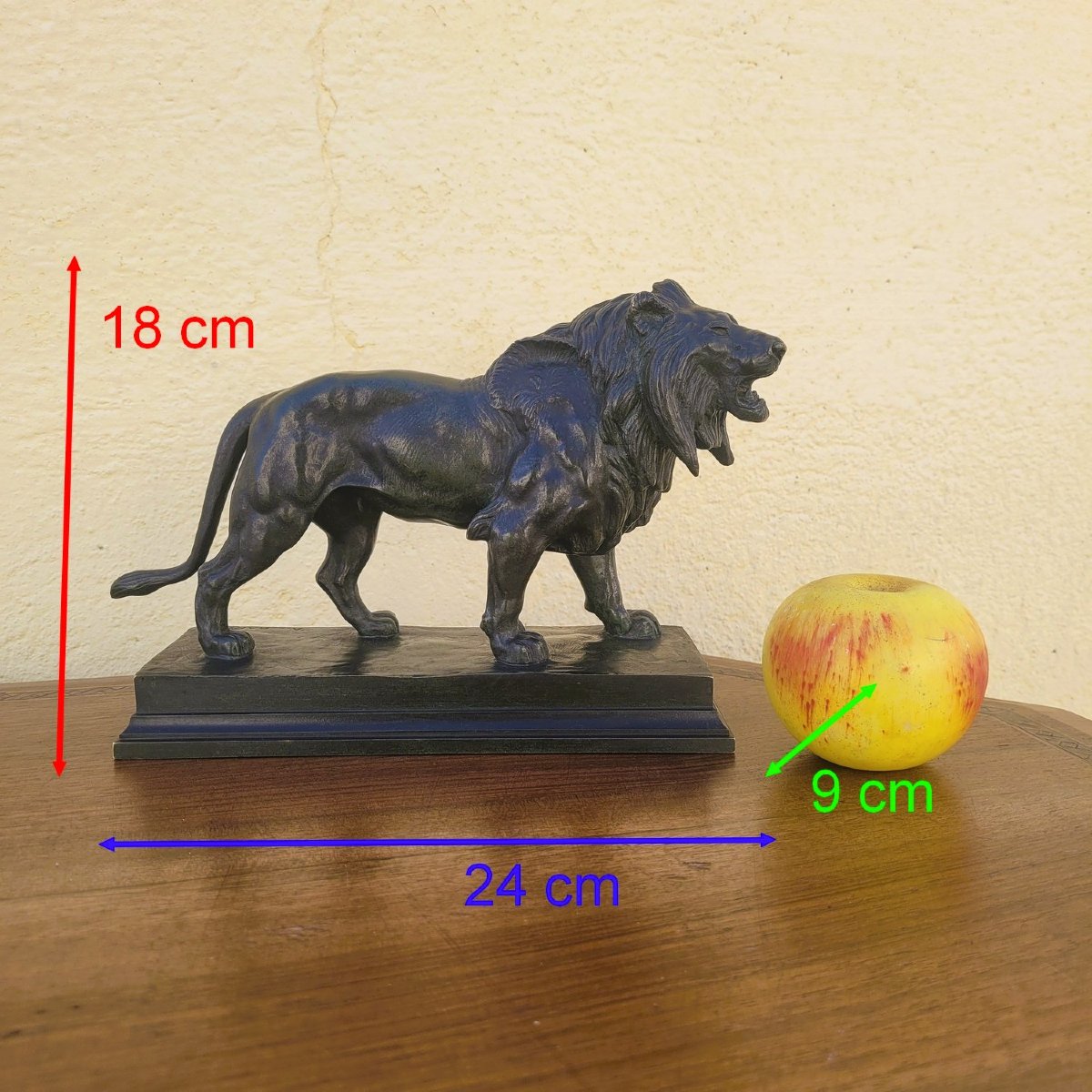 Alf Barye, lion marchant, bronze signé, XIXème siècle-photo-2