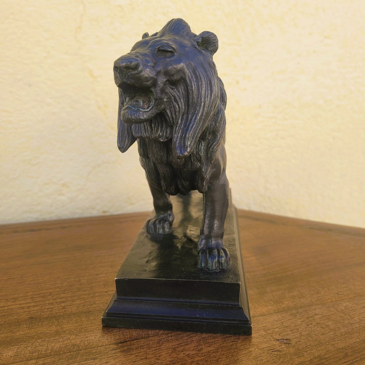 Alf Barye, lion marchant, bronze signé, XIXème siècle-photo-2