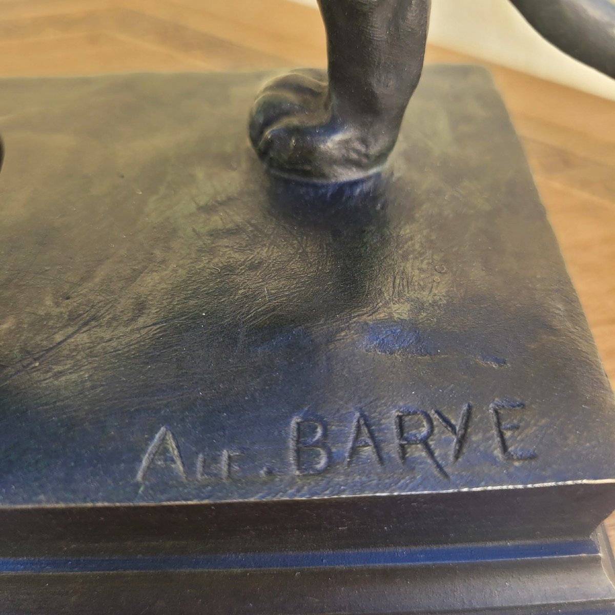 Alf Barye, lion marchant, bronze signé, XIXème siècle-photo-5