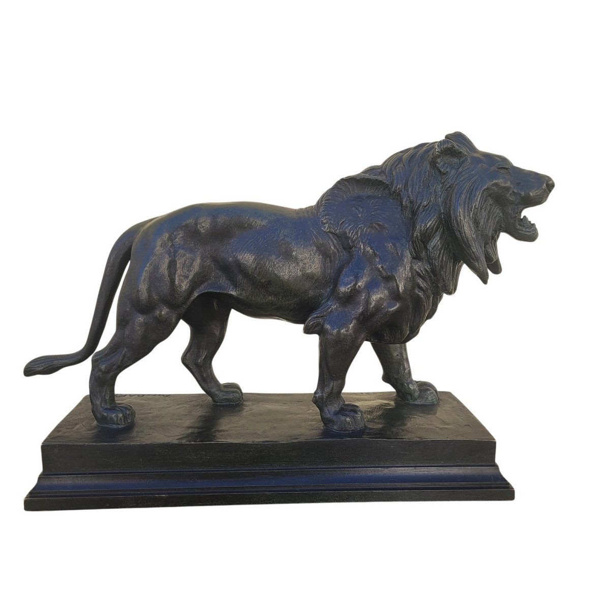 Alf Barye, lion marchant, bronze signé, XIXème siècle