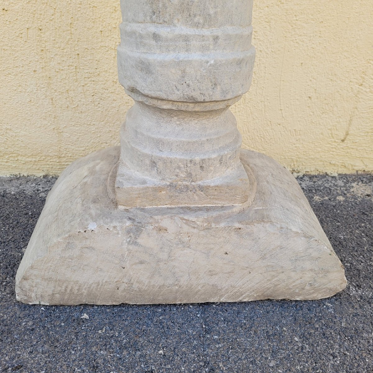 Carved White Marble Column, H134cm, Roman Period-photo-3