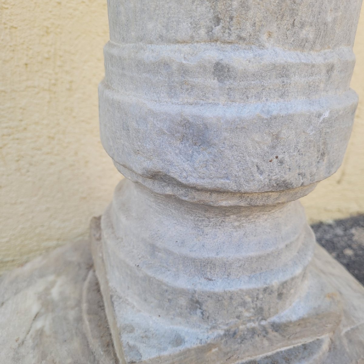 Carved White Marble Column, H134cm, Roman Period-photo-4