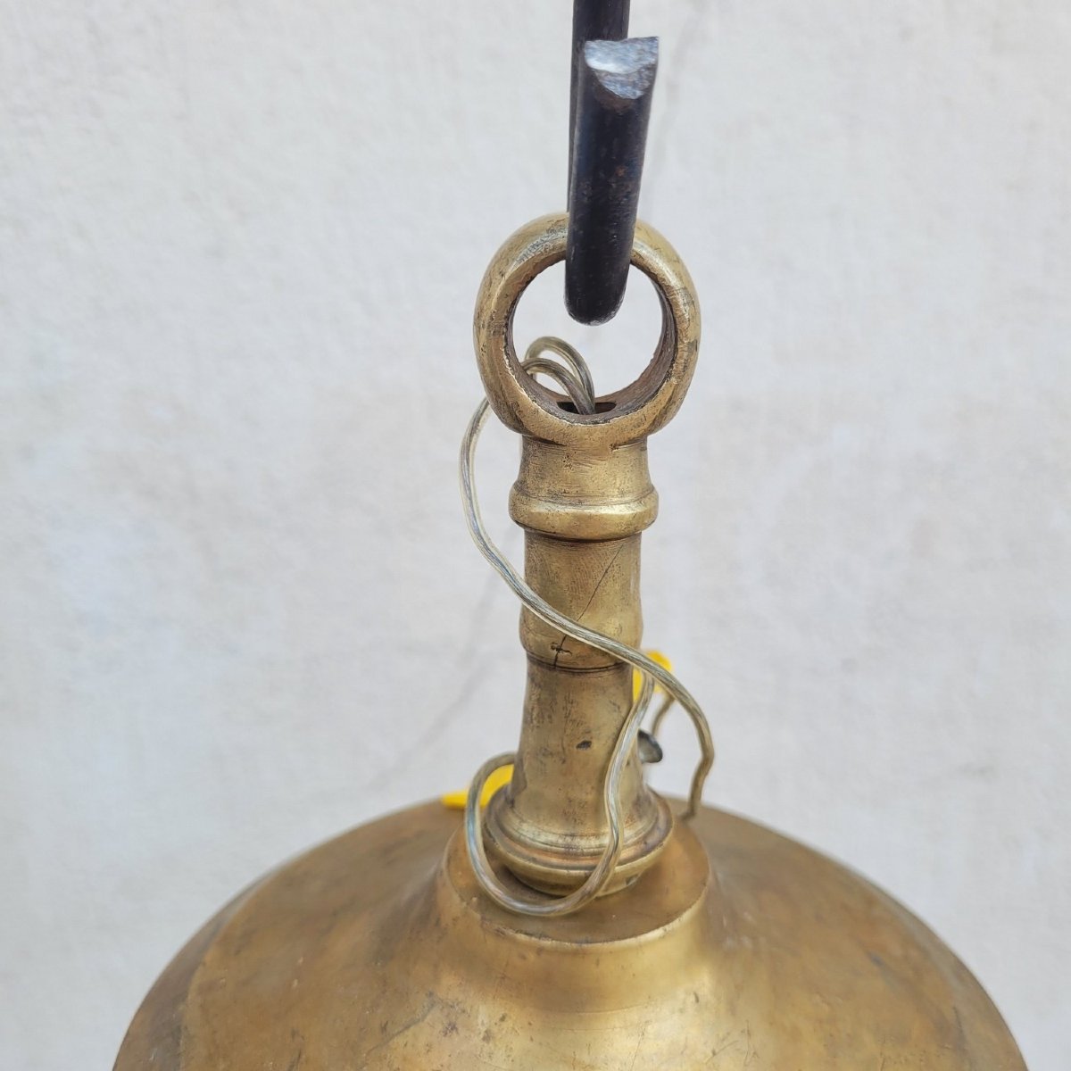 Importante Lanterne H135cm en bronze patine dorée, XXème siècle-photo-3