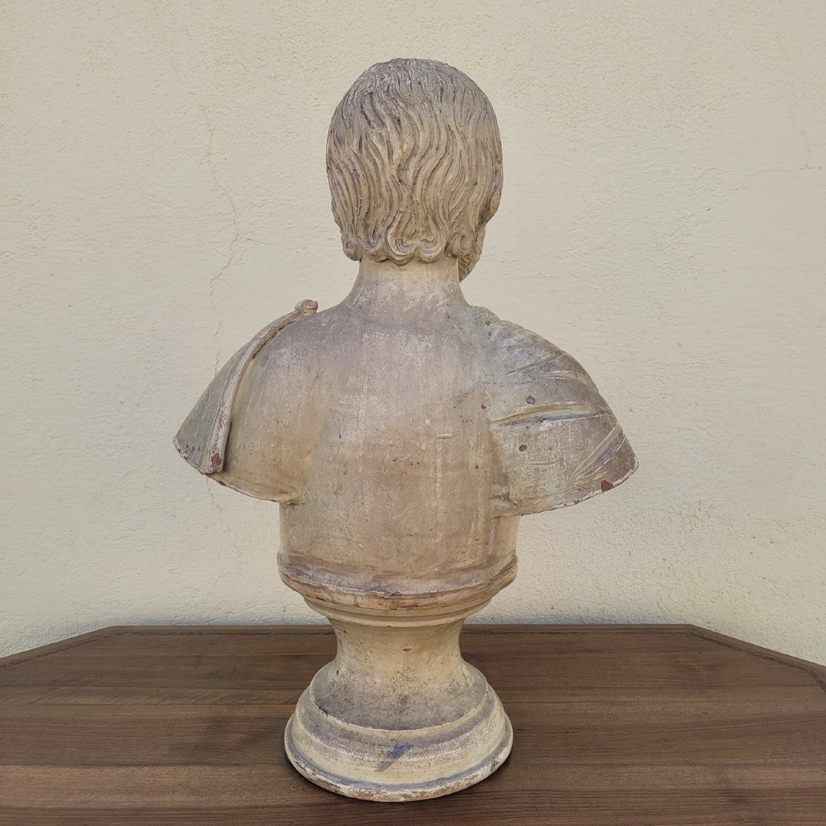 Socrate, grand buste H73cm en terre cuite vernissée, Italie, XIXème siècle-photo-4