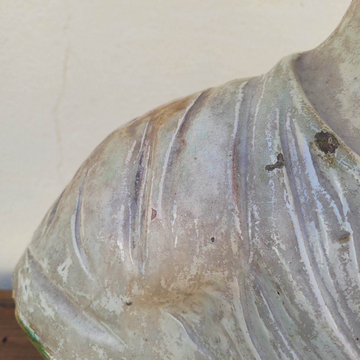 Socrate, grand buste H73cm en terre cuite vernissée, Italie, XIXème siècle-photo-3