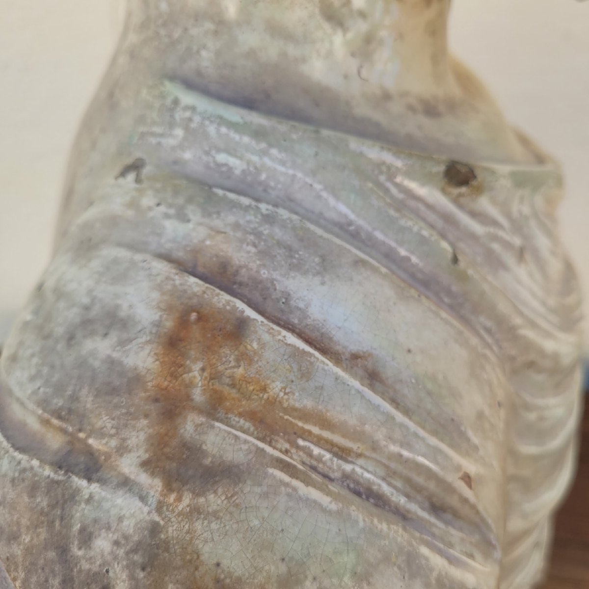 Socrate, grand buste H73cm en terre cuite vernissée, Italie, XIXème siècle-photo-4