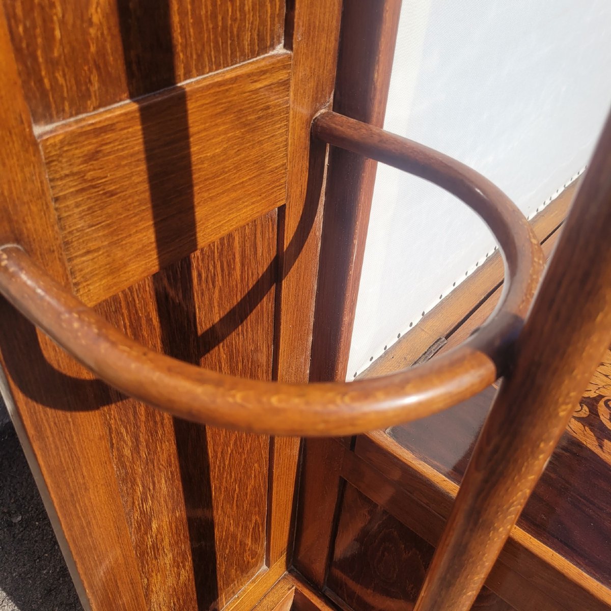 Meuble Vestiaire d'entrée en bois, art nouveau, début XXème siècle-photo-7