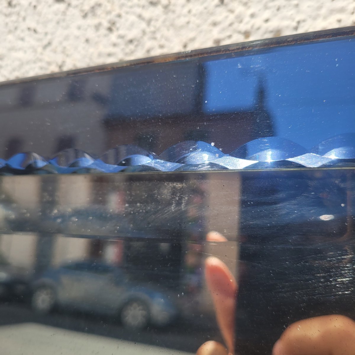 Grand miroir, H155cm, en verre teinté, Italie années 70-photo-1