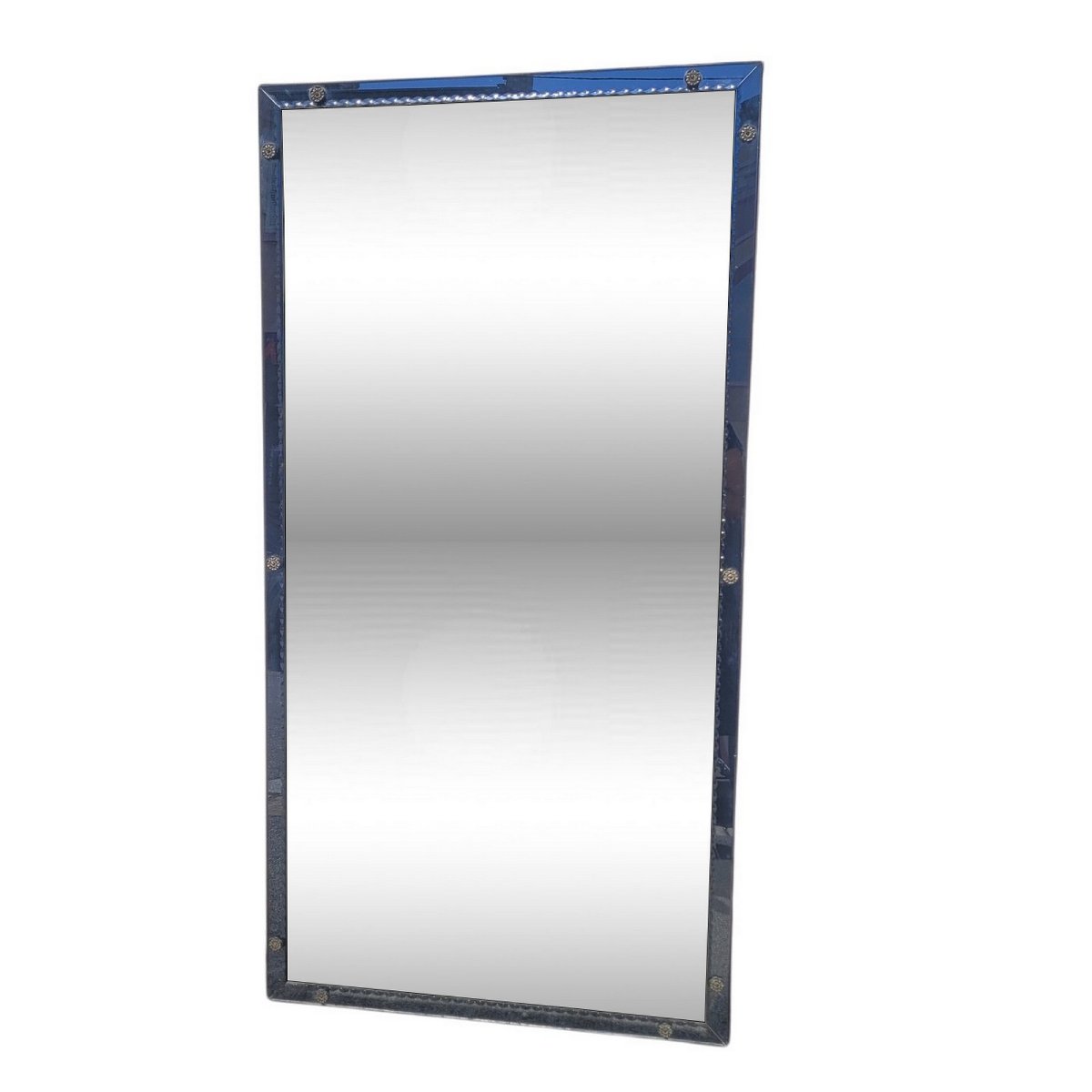 Grand miroir, H155cm, en verre teinté, Italie années 70