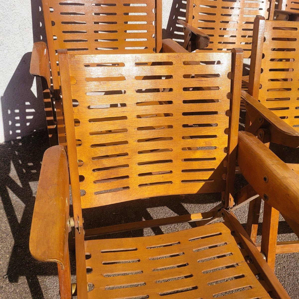  Niko Kralj, Série de 8 fauteuils pliants « Rex », années 1950/1970-photo-8