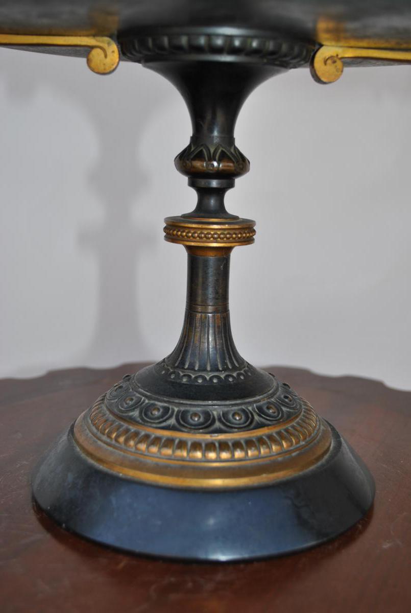 Coupe En Bronze + bougeoirs Napoleon III-photo-4