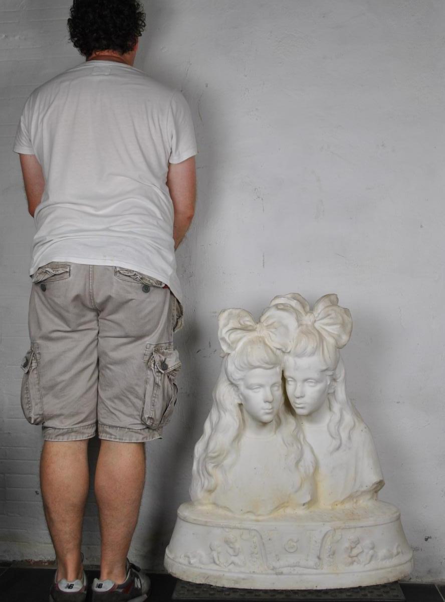 *special Offer* Busts Of Young Women, Carrara Marble, Late Nineteenth-photo-7