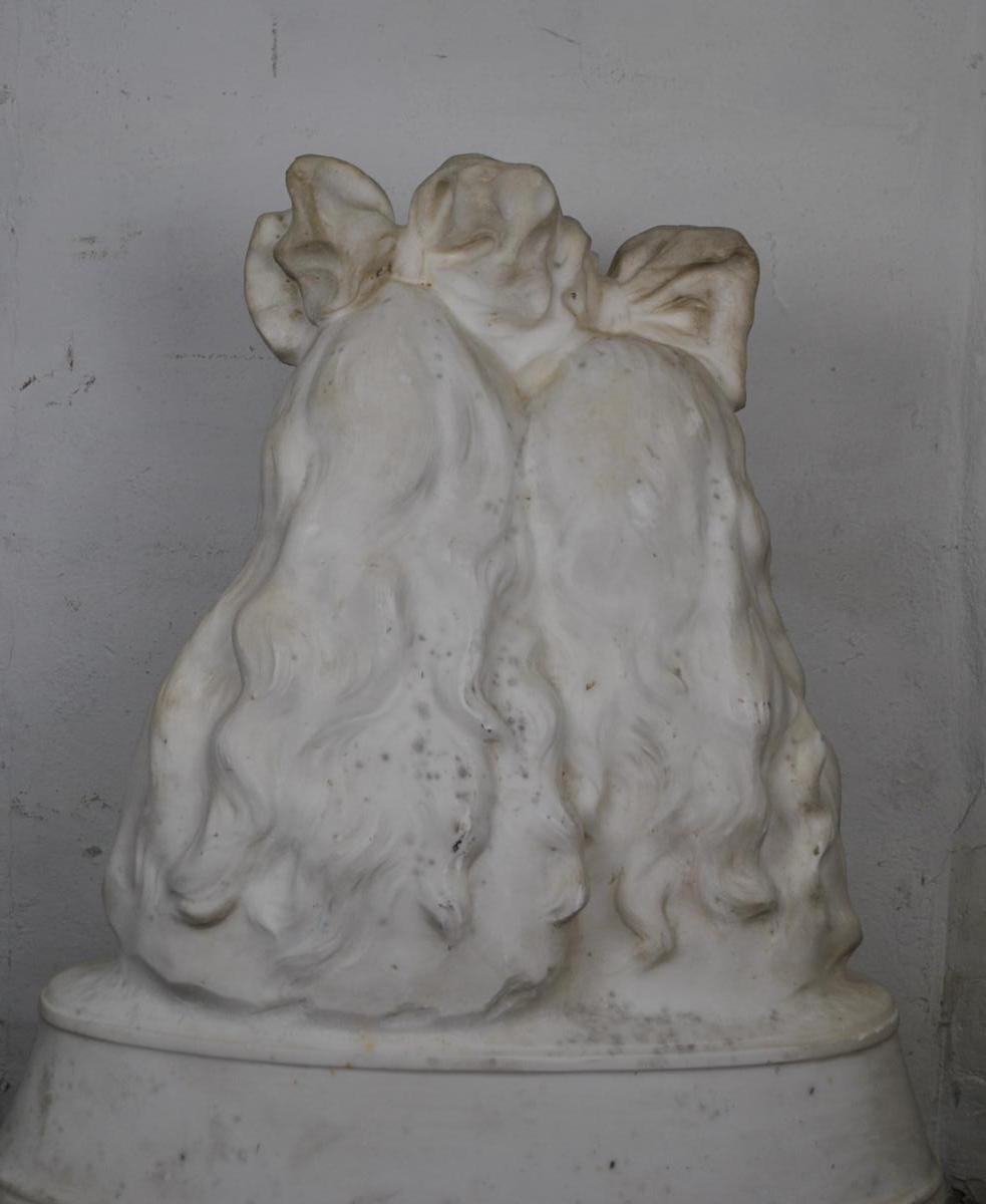 Bustes De Jeunes Femmes, Marbre De Carrare, Fin XIXème-photo-8