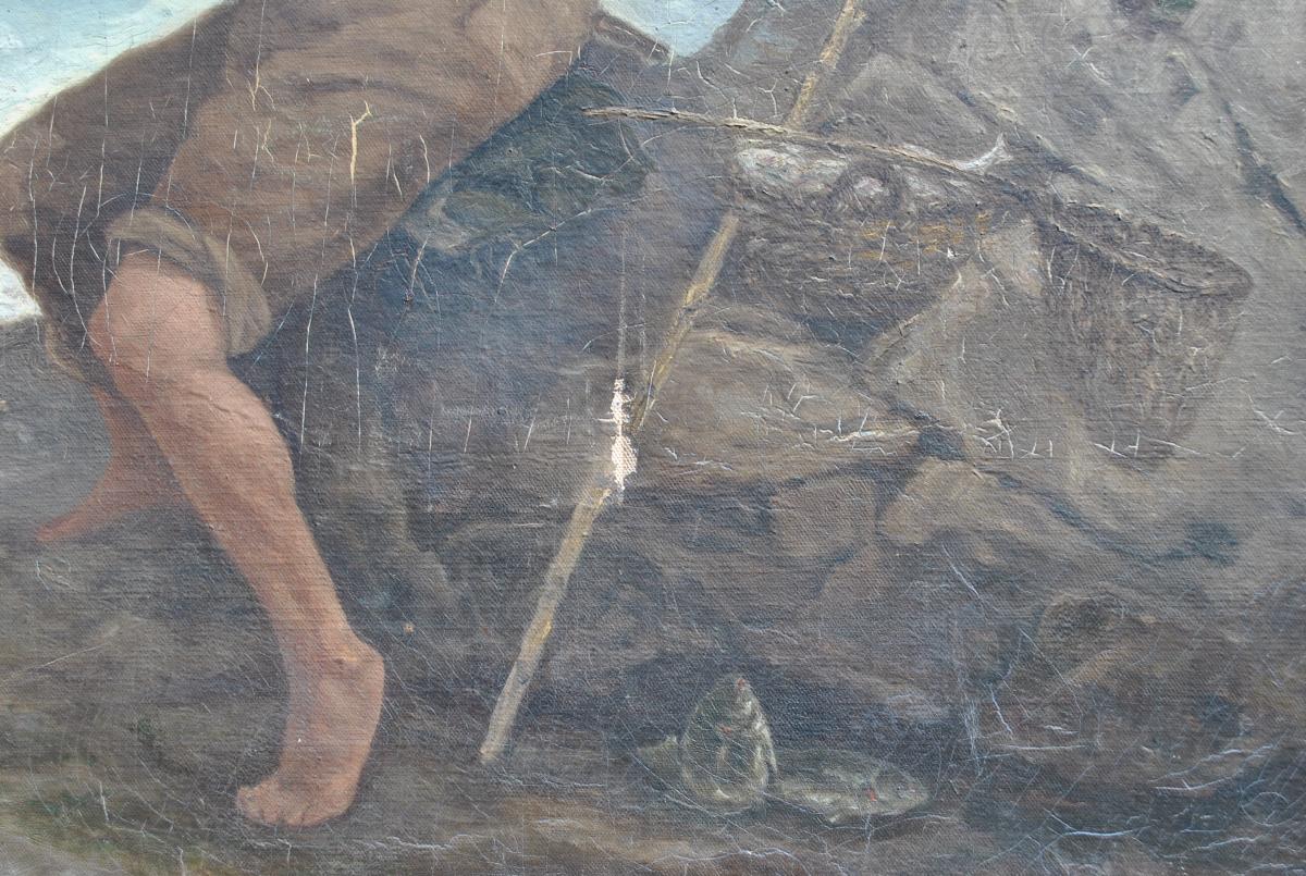 *special Offer*j Suchet, Oil On Canvas, Fisherman On The Coast Marseille XIXth-photo-3