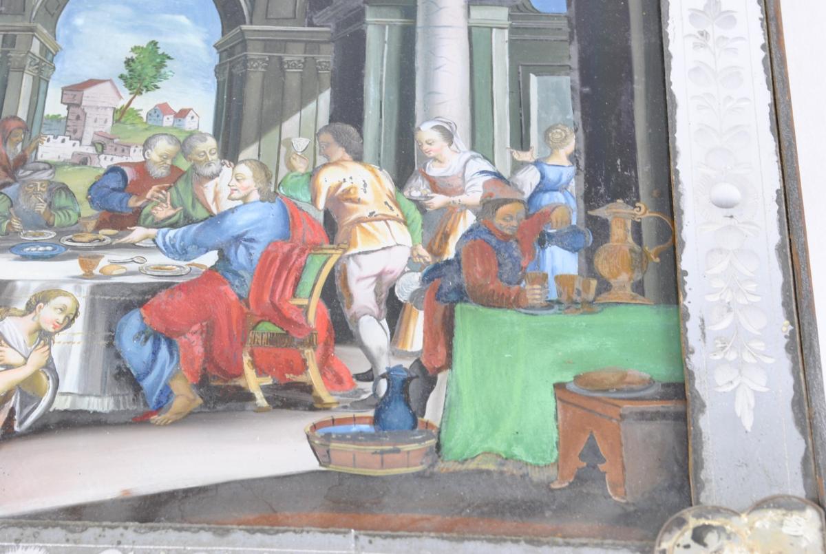 *special Offer* 2 Glass Painting ,18th/19th Early Century-photo-4