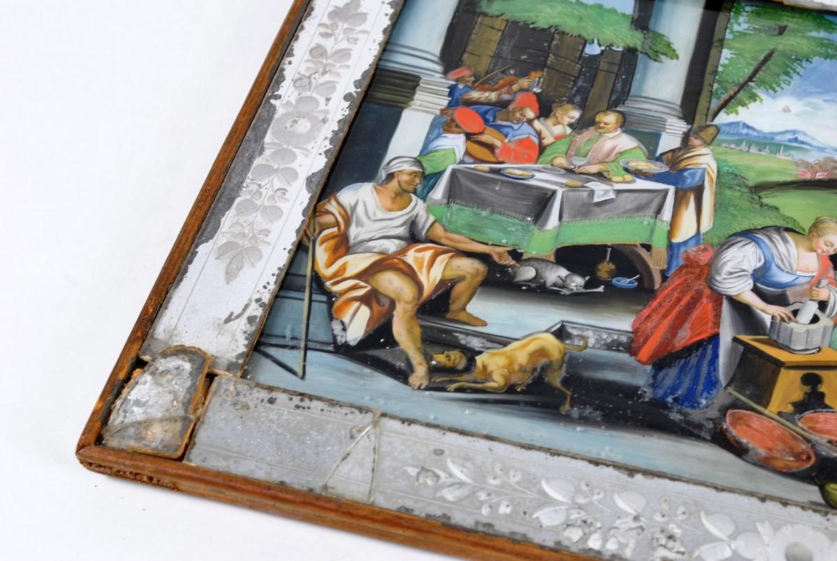 *special Offer* 2 Glass Painting ,18th/19th Early Century-photo-1