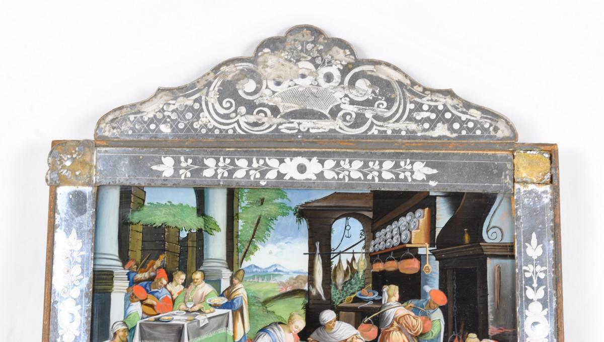 *special Offer* 2 Glass Painting ,18th/19th Early Century-photo-2