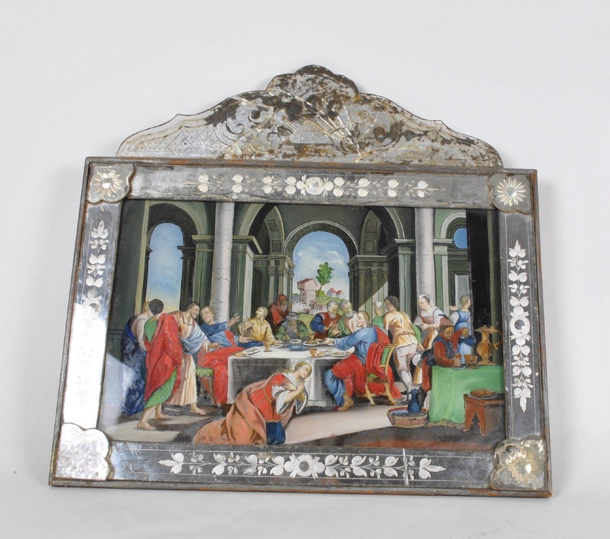 *special Offer* 2 Glass Painting ,18th/19th Early Century-photo-8
