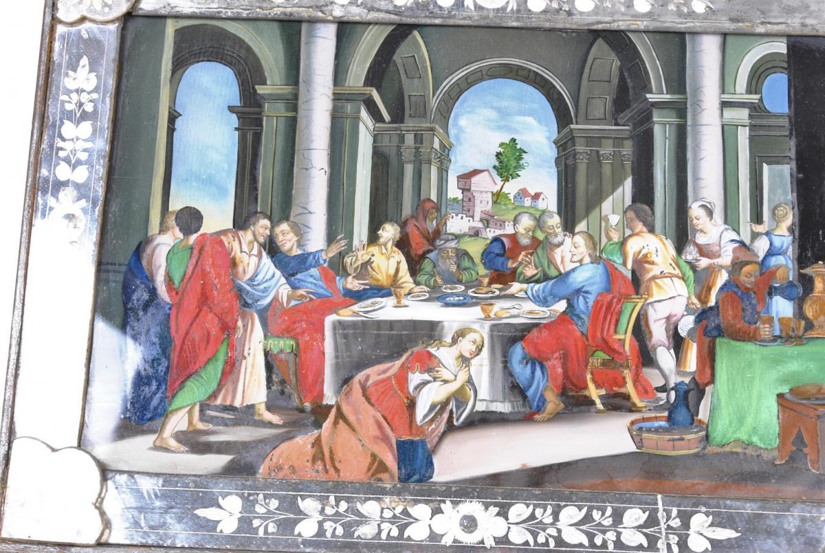 *special Offer* 2 Glass Painting ,18th/19th Early Century-photo-6