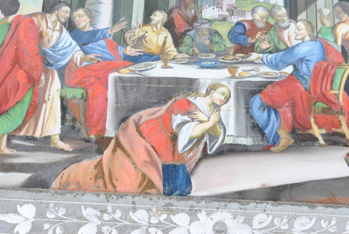 *special Offer* 2 Glass Painting ,18th/19th Early Century-photo-7
