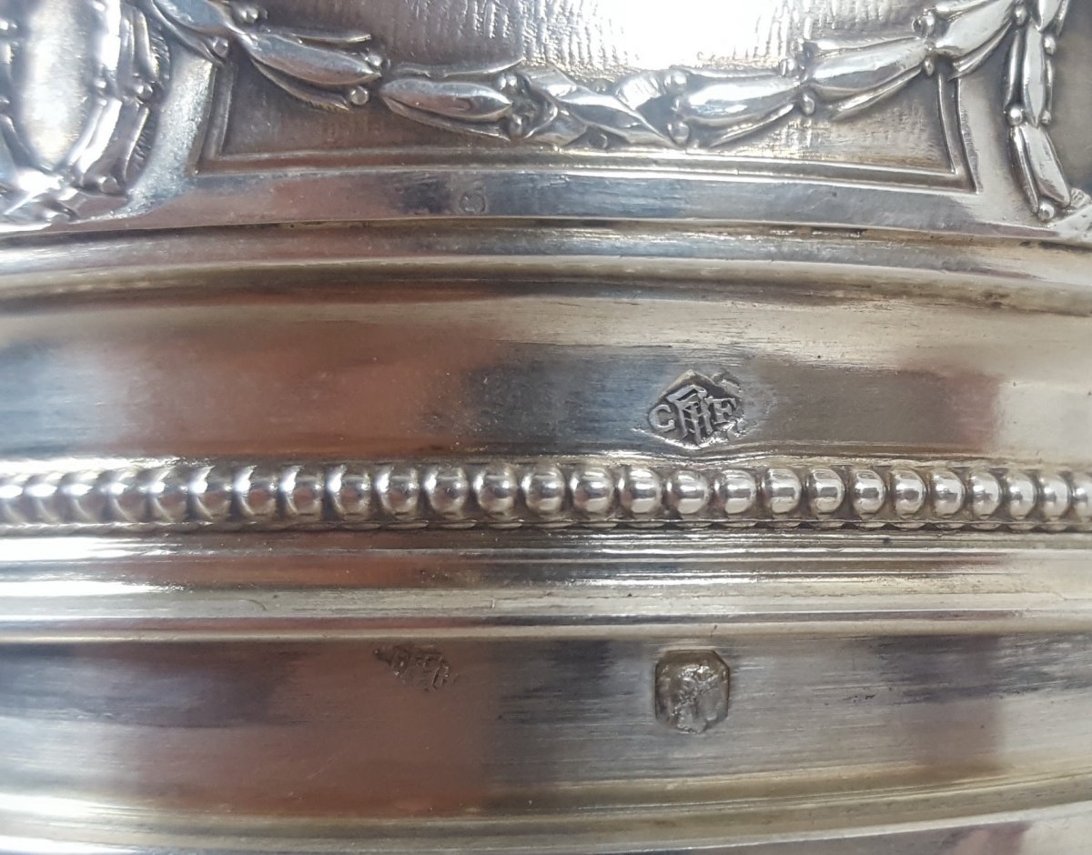 Coffret Nécessaire De Toilette En Cristal Et Argent, Monogrammé,  XIXème Siècle-photo-4
