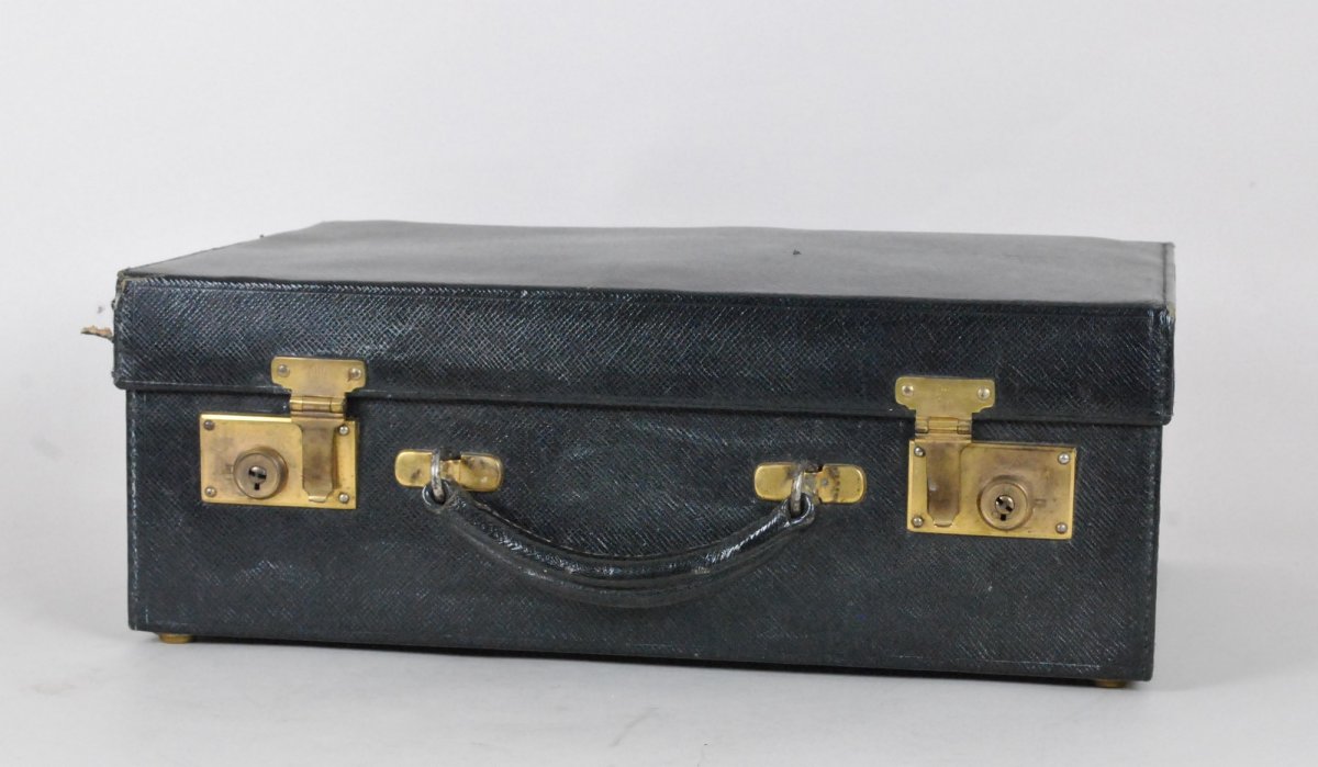 Toilet Case, Crystal And Silver, Monogrammed, 19th Century-photo-4