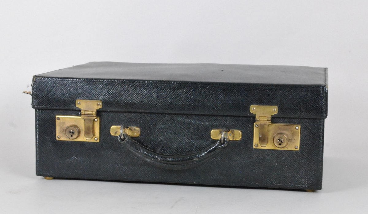 Coffret Nécessaire De Toilette En Cristal Et Argent, Monogrammé,  XIXème Siècle-photo-4