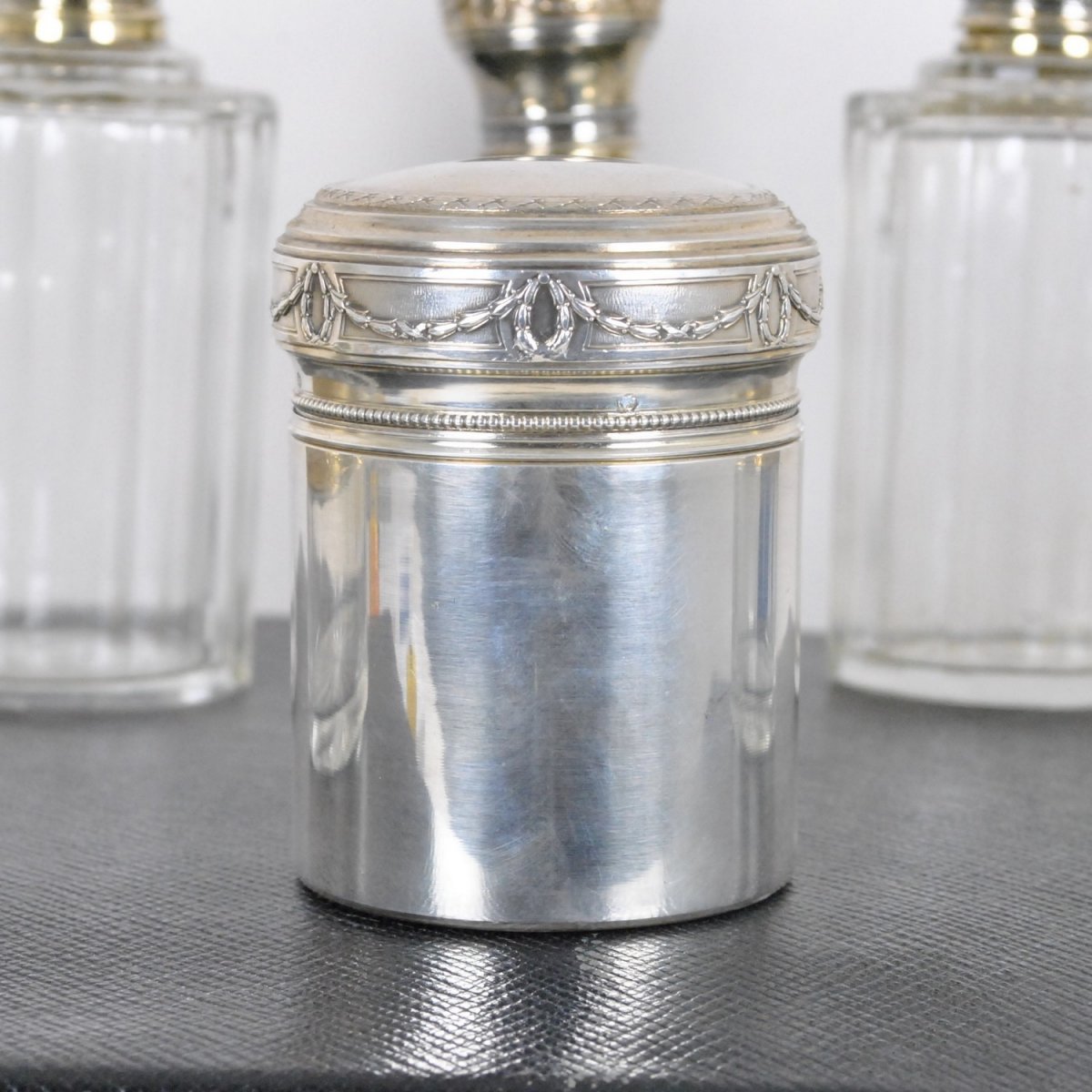 Toilet Case, Crystal And Silver, Monogrammed, 19th Century-photo-7