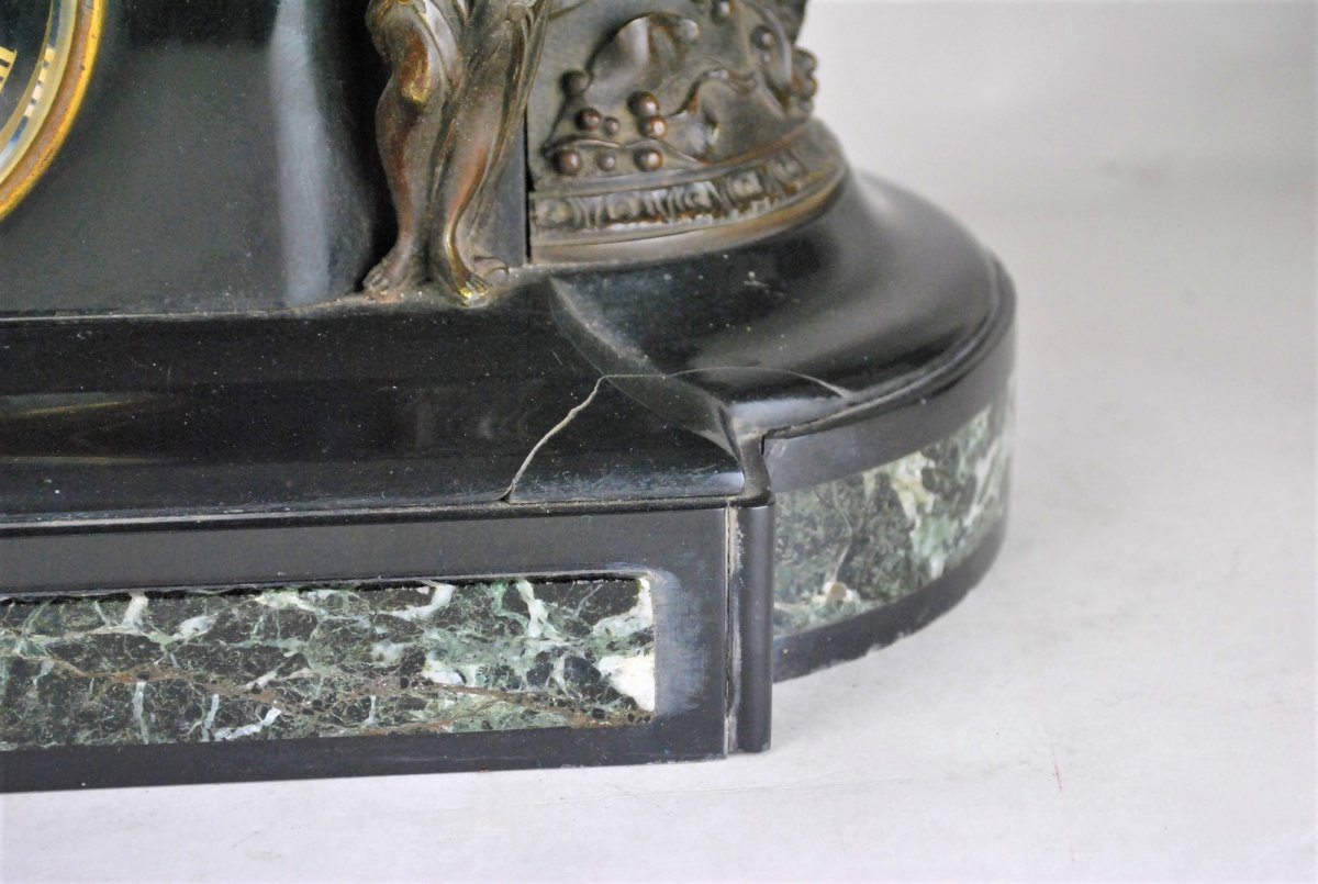*Offre spéciale *James Pradier, Garniture De Nemausa, Bronze Et Marbre, XIXème Siècle-photo-3