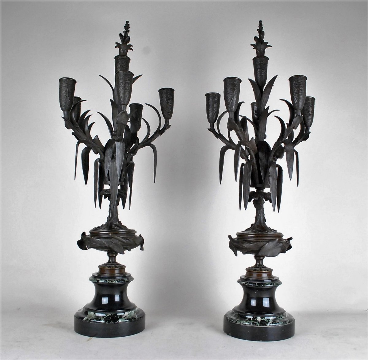 *Offre spéciale *James Pradier, Garniture De Nemausa, Bronze Et Marbre, XIXème Siècle-photo-4