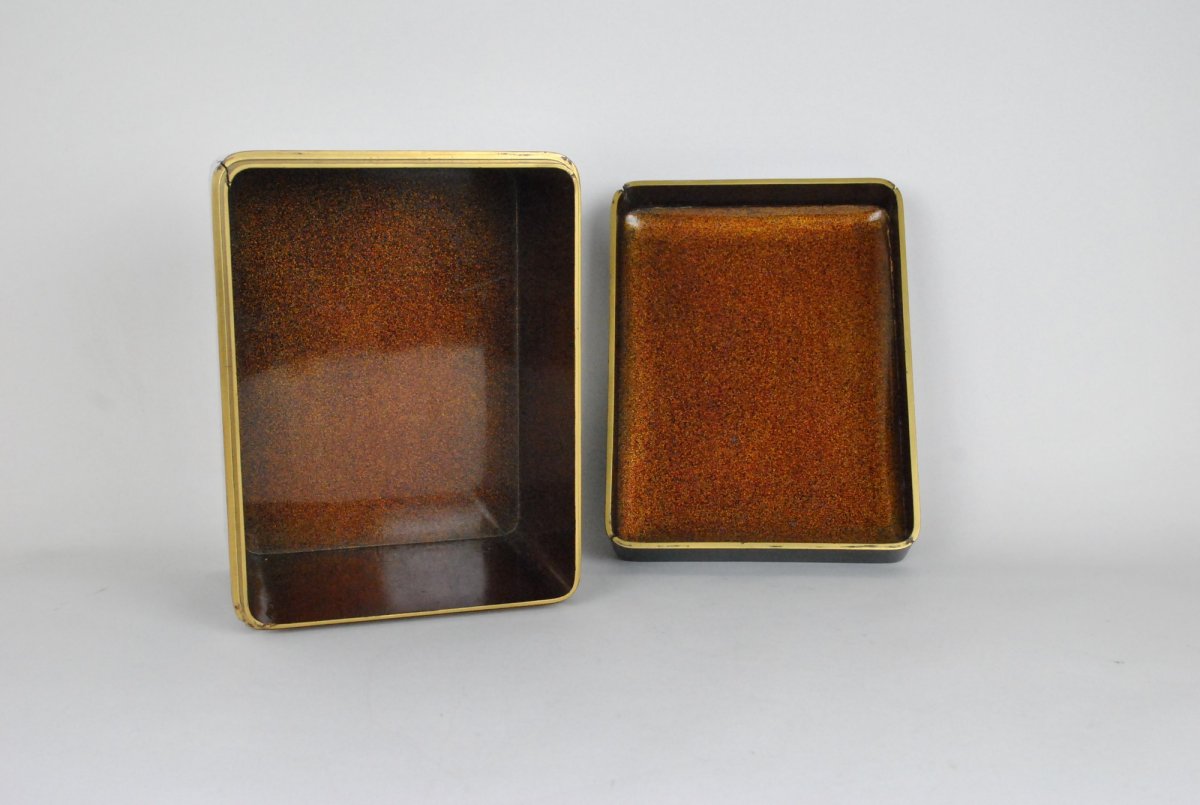 Black And Gold Lacquer Box, Japan, Signed, XIXth Century-photo-5