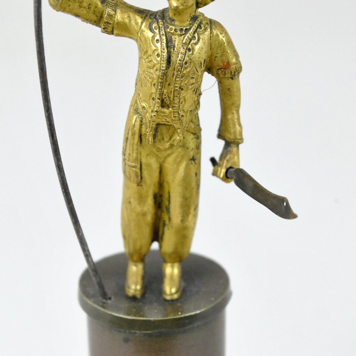 Turkish With Spear, Double Patina Bronze, 19th Century-photo-2