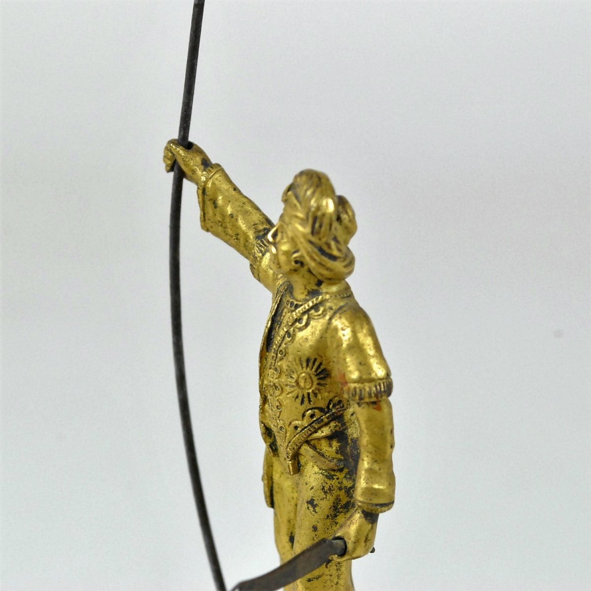Turkish With Spear, Double Patina Bronze, 19th Century-photo-4
