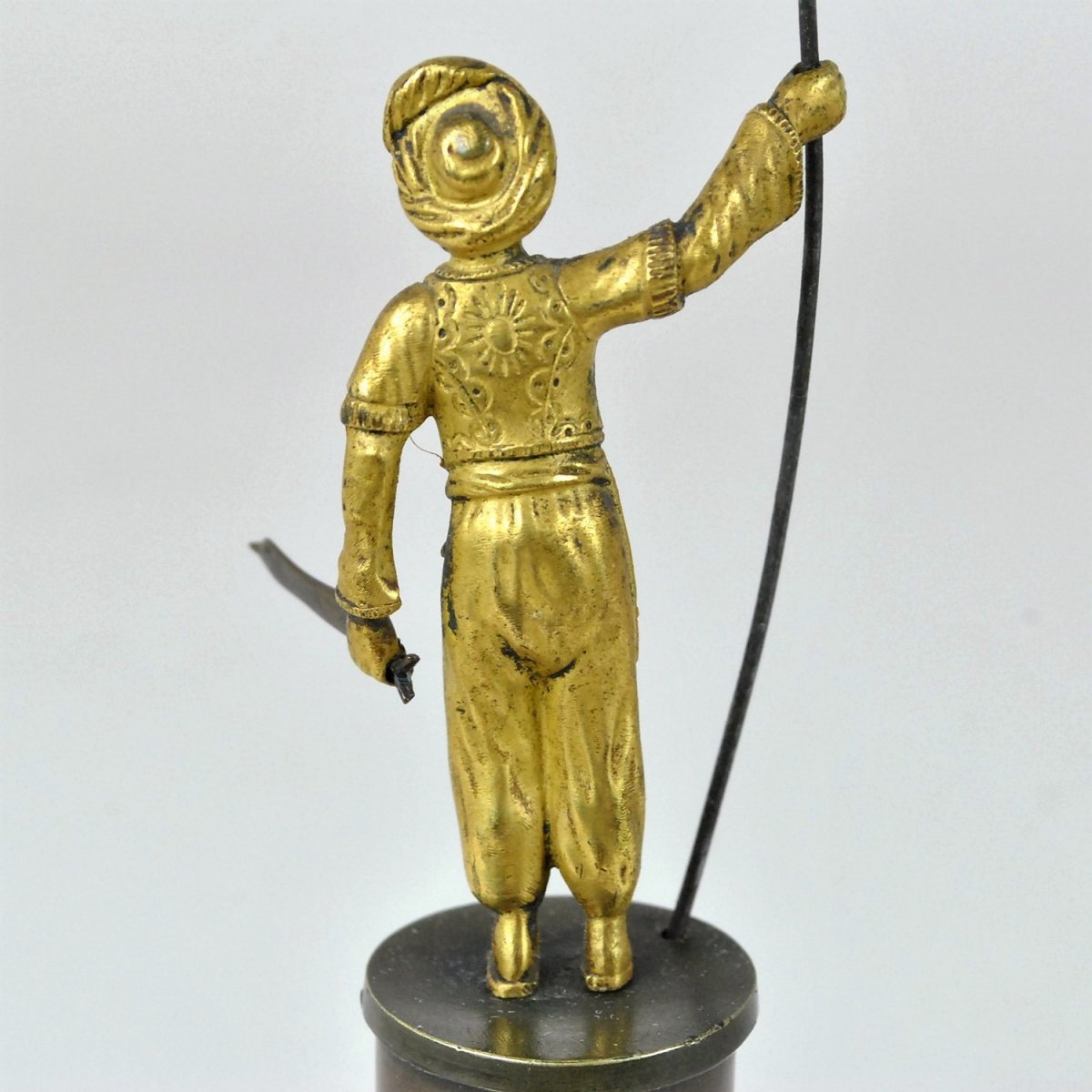 Turkish With Spear, Double Patina Bronze, 19th Century-photo-5