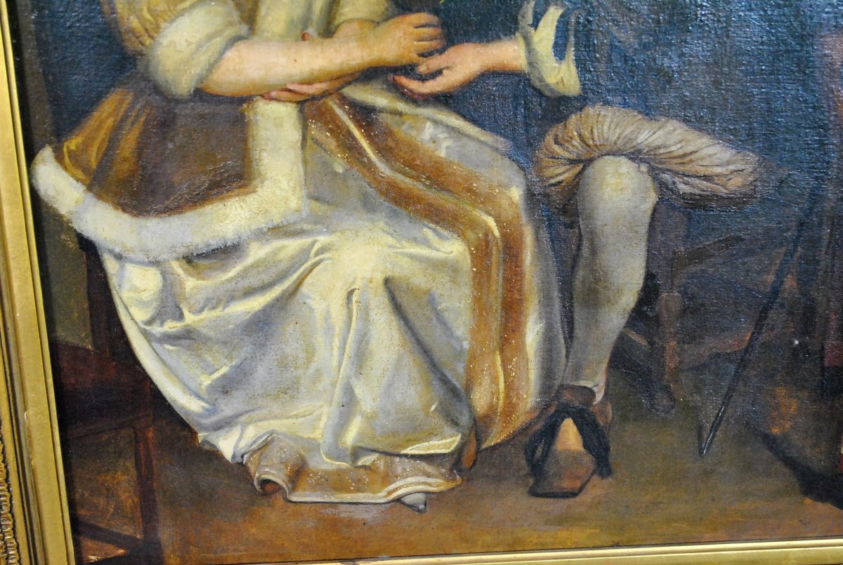 Oil On Canvas, Interior Scene, XIXth Century-photo-4