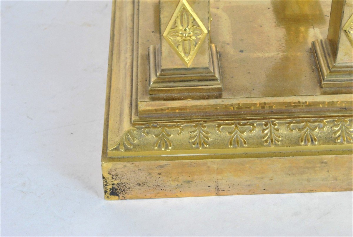 *special Offer*gilt Bronze Portico Clock, Empire Period, XIXth Century-photo-8
