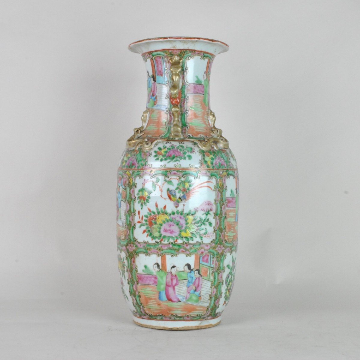 Canton Porcelain Vase, Late Nineteenth Early Twentieth Century-photo-3