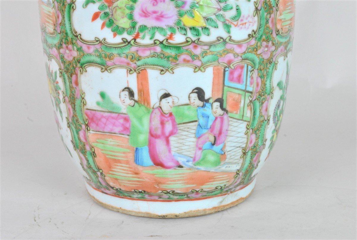 Canton Porcelain Vase, Late Nineteenth Early Twentieth Century-photo-4