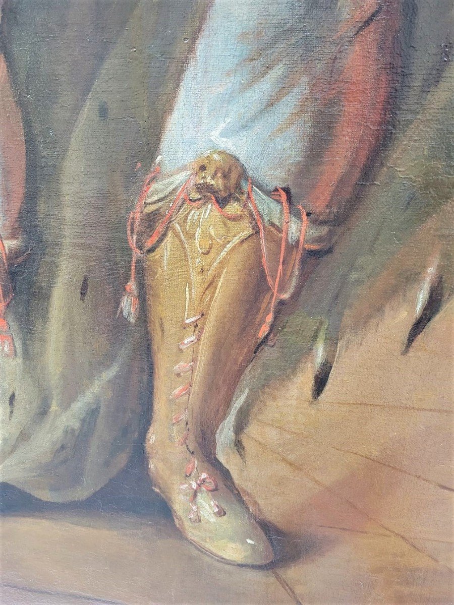 Portrait De Saint Louis En Pieds, Huile Sur Toile, Signé Bulffe , Début XIXème Siècle-photo-3