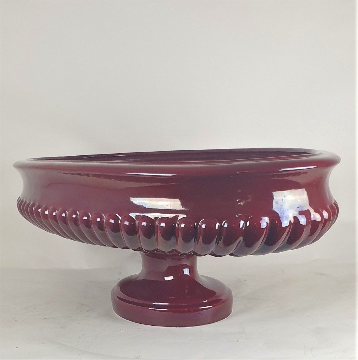 Large Table Center In Red Earthenware, XIXth Century-photo-1