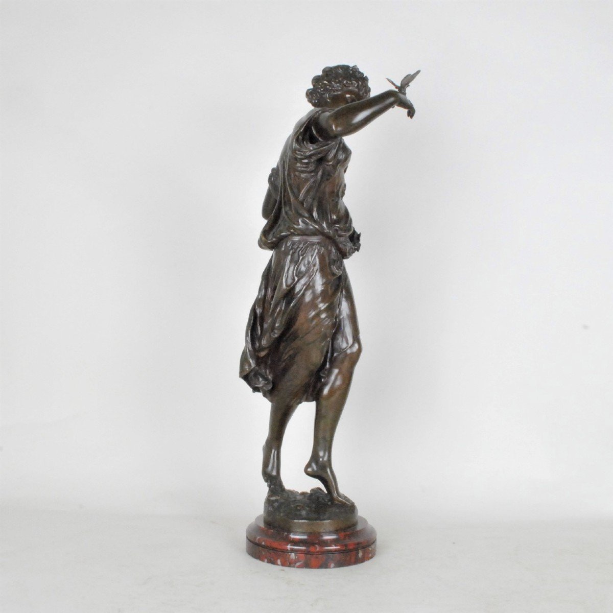 Math Moreau, Summer, Bronze Signed XIXth Century-photo-2