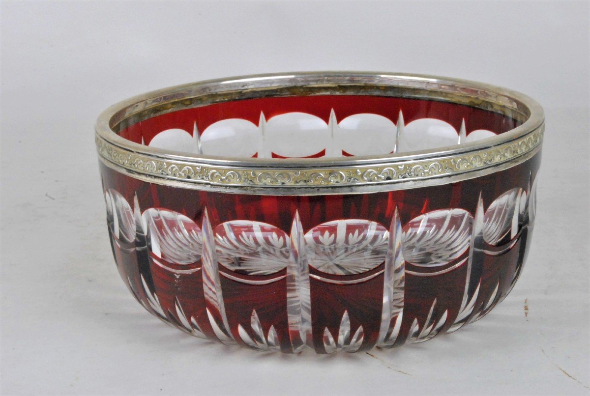 Ruby Crystal Cup With Silver Frame, Late Nineteenth Early Twentieth Century-photo-2