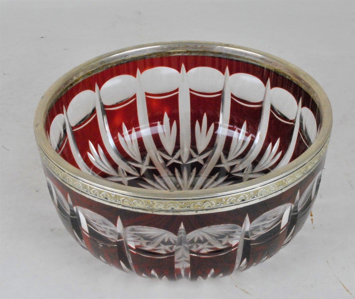 Ruby Crystal Cup With Silver Frame, Late Nineteenth Early Twentieth Century-photo-3