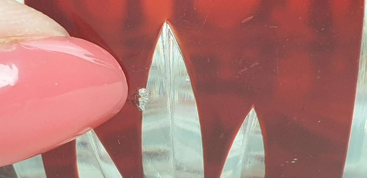Coupe En Cristal Rubis à Monture Argentée, Fin XIXème Début XXème Siècle-photo-1
