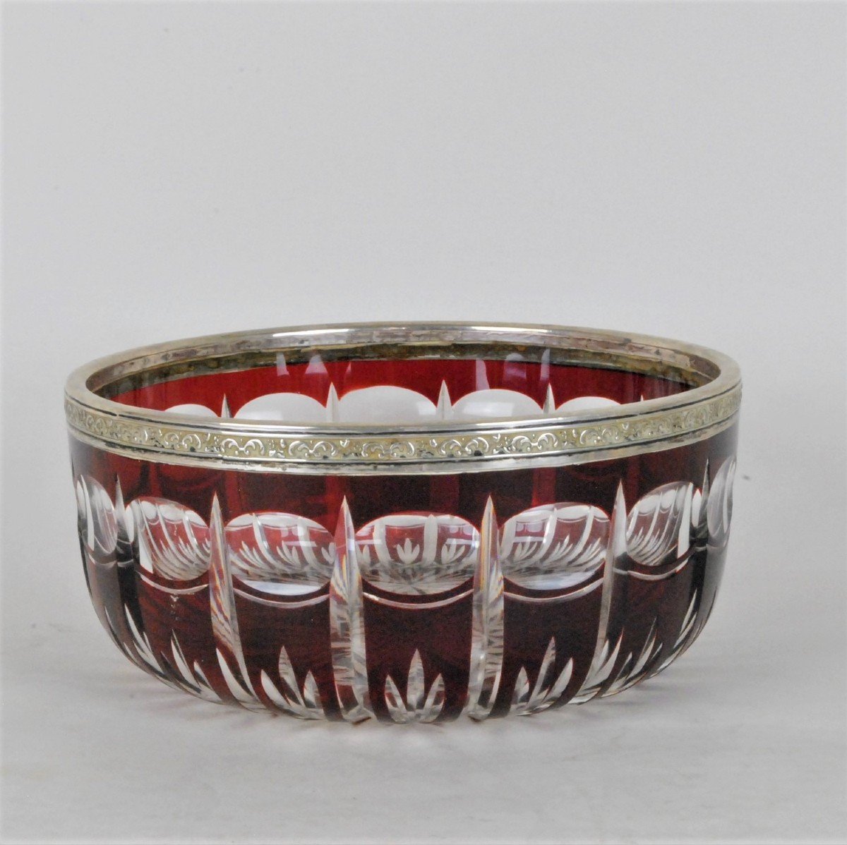 Ruby Crystal Cup With Silver Frame, Late Nineteenth Early Twentieth Century-photo-4