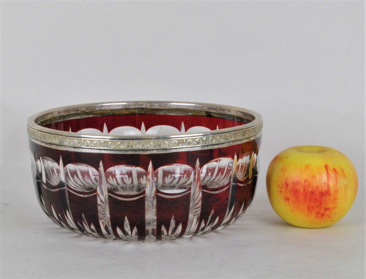 Ruby Crystal Cup With Silver Frame, Late Nineteenth Early Twentieth Century
